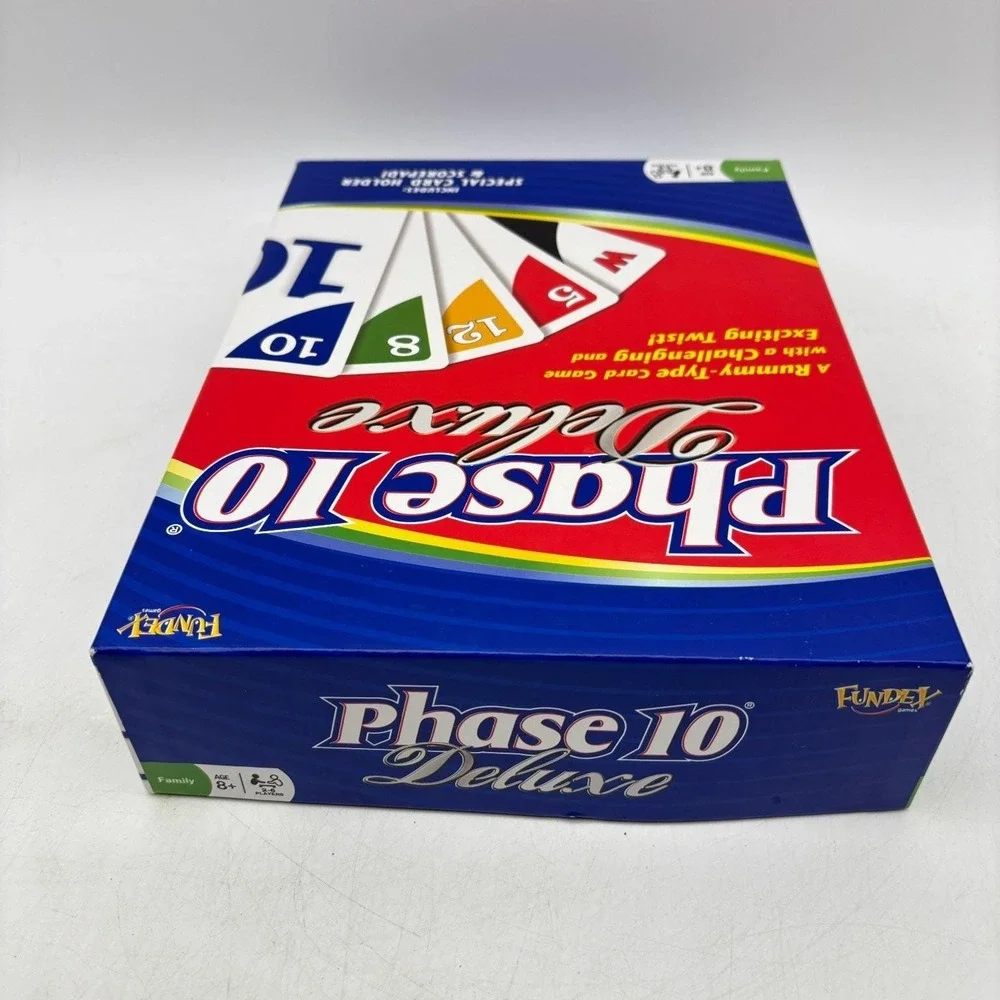 Phase 10 Deluxe Card Game Fundex Special Card Holder Scorepad COMPLETE
